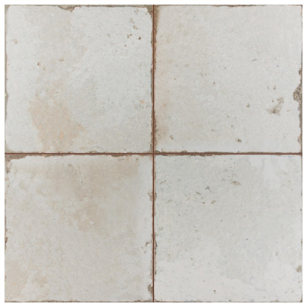 11.75 x 11.75 SomerTile FKOSRR92 Plethon Square Porcelain Floor and Wall Tile Beige/Brown/White